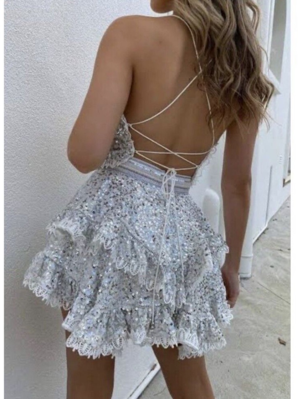 Ixiah x Free People Elysian Tiered Crochet Sequin Skirt Hand Beaded NWT Size XS